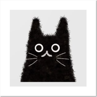 Cute black cat Posters and Art